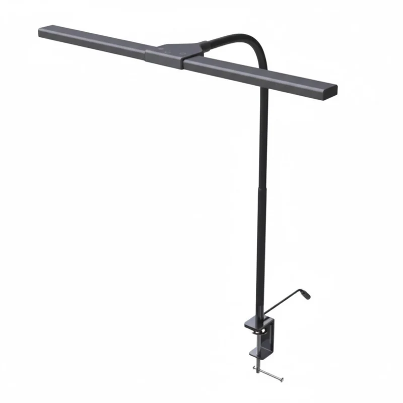 DAC - Lampe de bureau DEL MP-346 en T de 22 po à col de cygne avec pince - noire
