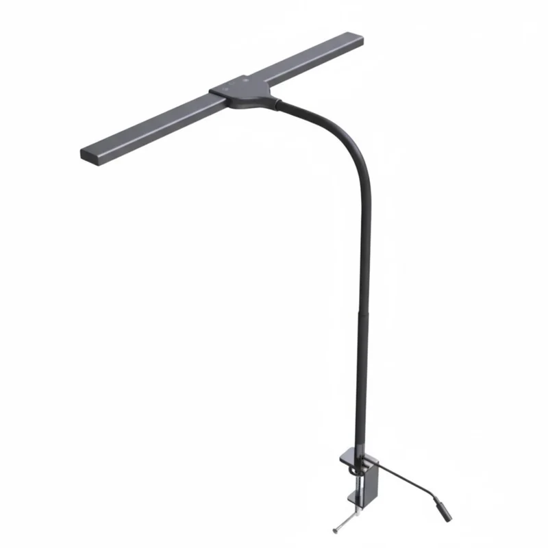 DAC - Lampe de bureau DEL MP-346 en T de 22 po à col de cygne avec pince - noire