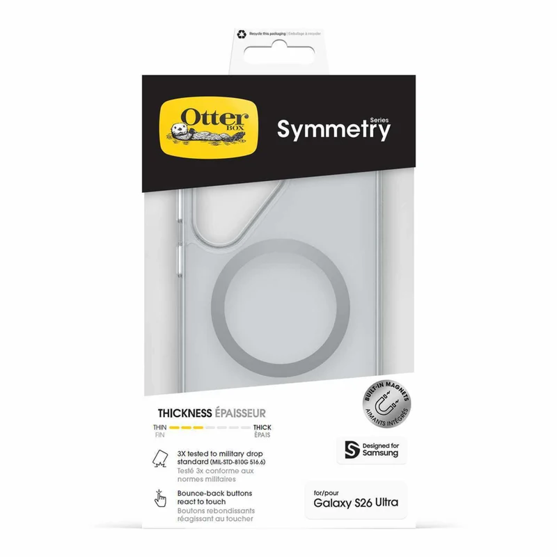 OtterBox Symmetry Clear Cell Phone Case with Magnets in Bulk Packaging for Galaxy S26 Ultra - Clear