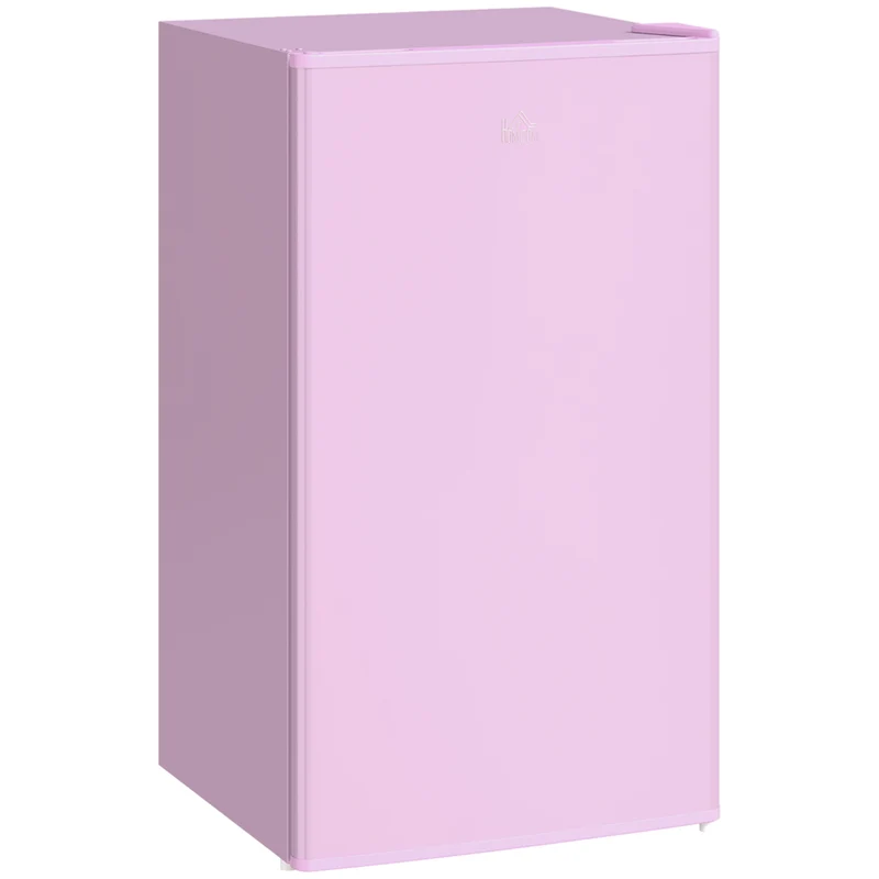 HOMCOM Mini Fridge with Freezer and Reversible Door - Pink