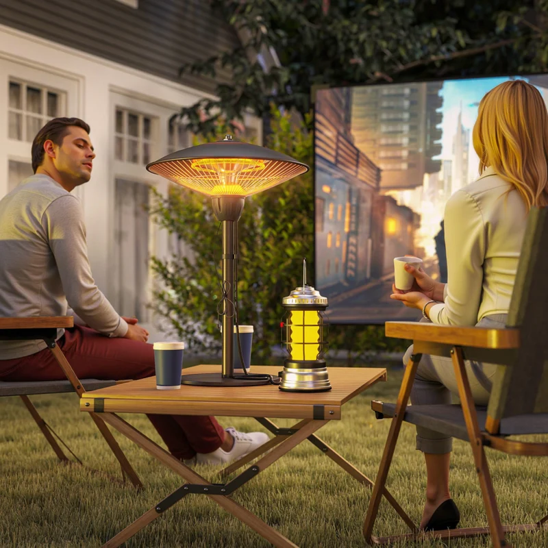 Outsunny - Chauffage électrique d'extérieur 1500W pour terrasse avec protection contre le basculement