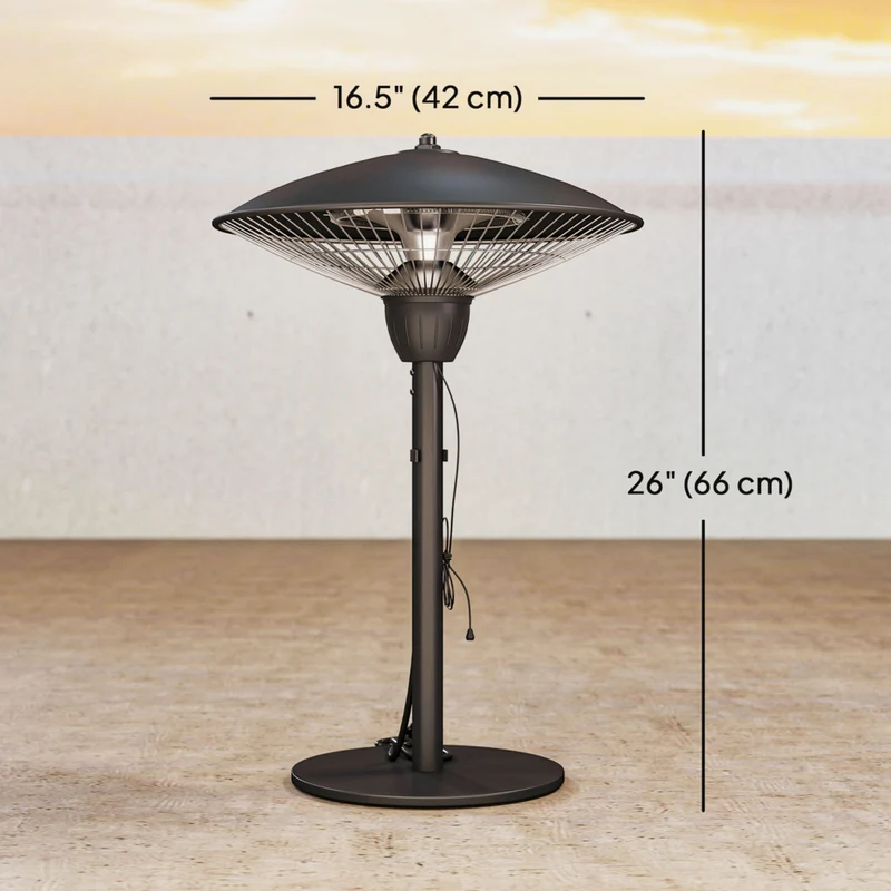 Outsunny - Chauffage électrique d'extérieur 1500W pour terrasse avec protection contre le basculement