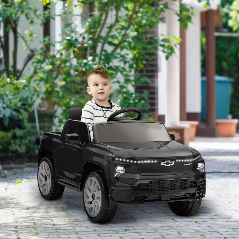 Qaba - Voiture électrique pour enfants sous licence CHEVROLET 12V à télécommande RC - noir
