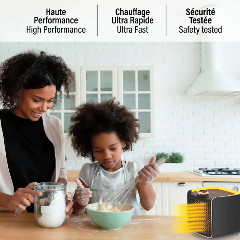 Handy Heater - Chauffage d'appoint électrique portable en céramique à chaleur instantanée de 1200 W