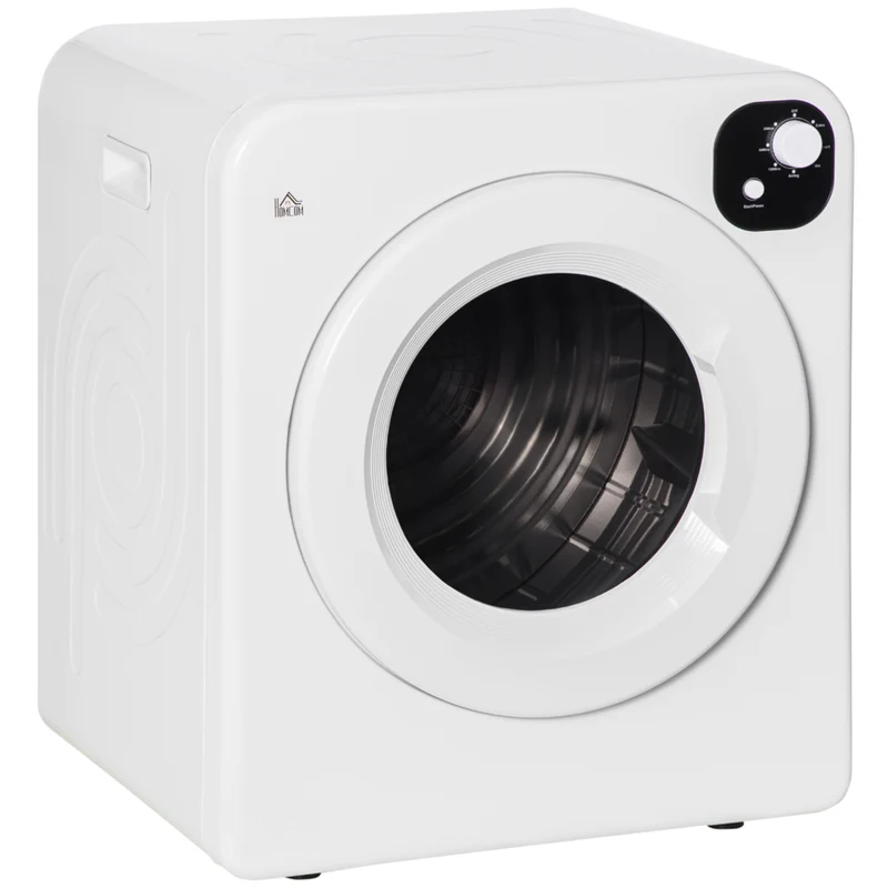 HOMCOM Portable 3.22 cu ft Compact Laundry Dryer - 1300 W - White
