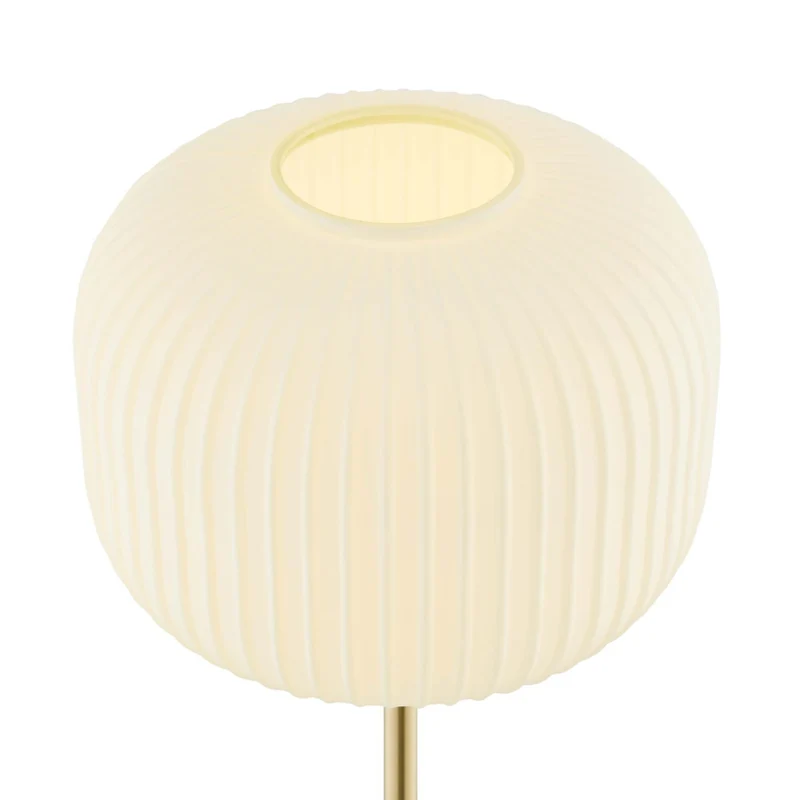 Modway Reprise Glass Sphere Glass and Metal Floor Lamp - White Satin Brass