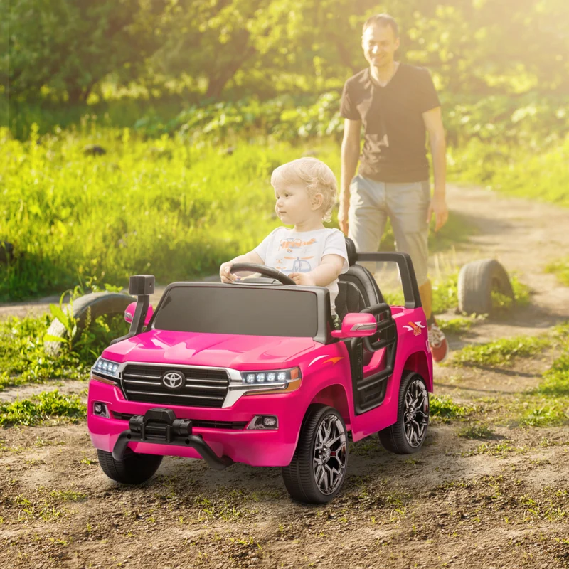 Qaba - Voiture RC électrique pour enfants Toyota sous licence 12V - rose