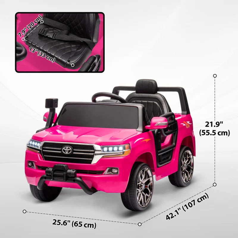 Qaba - Voiture RC électrique pour enfants Toyota sous licence 12V - rose