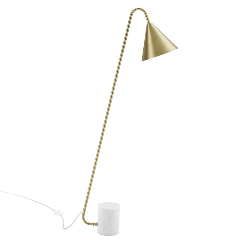 Modway - Ayla Base en marbre Lampe sur pied, Laiton en satin
