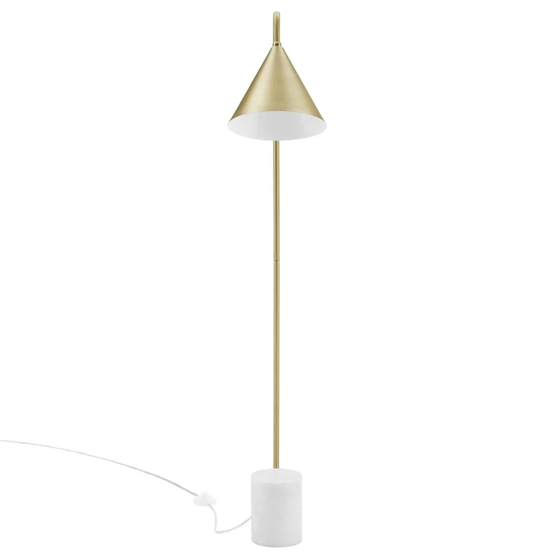 Modway - Ayla Base en marbre Lampe sur pied, Laiton en satin