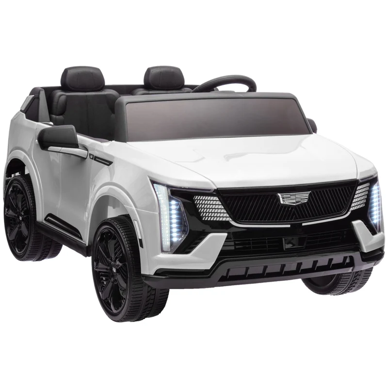 Qaba 2-Seater 12V 10A Ride on RC Car Cadillac Escalade Licensed - White