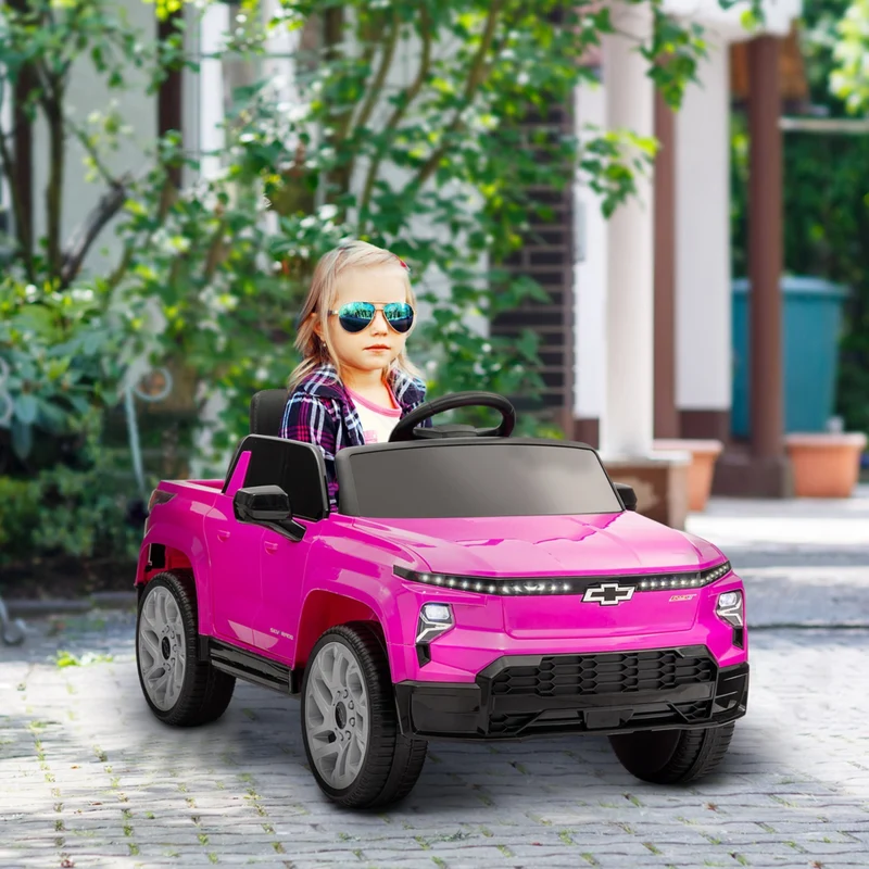 Qaba - Voiture RC pour enfants sous licence CHEVROLET 12V - rose
