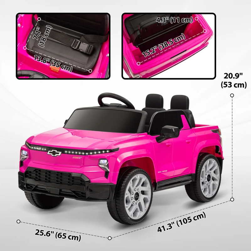 Qaba - Voiture RC pour enfants sous licence CHEVROLET 12V - rose