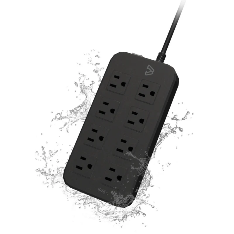 BlueDiamond - WeatherGuard protecteur de surtension de 10 pieds avec 8 prises, noir