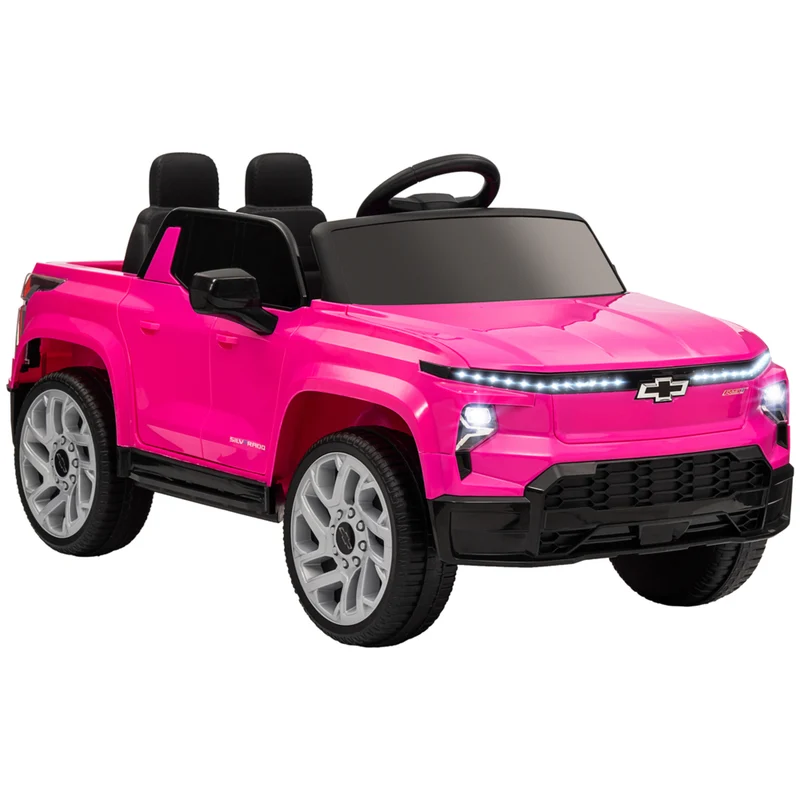 Qaba 12V CHEVROLET Licensed Kids Ride on RC Car - Pink