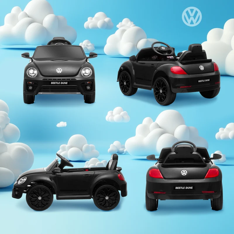 Qaba - Voiture RC électrique pour enfants sous licence Volkswagen Beetle 12V - noir