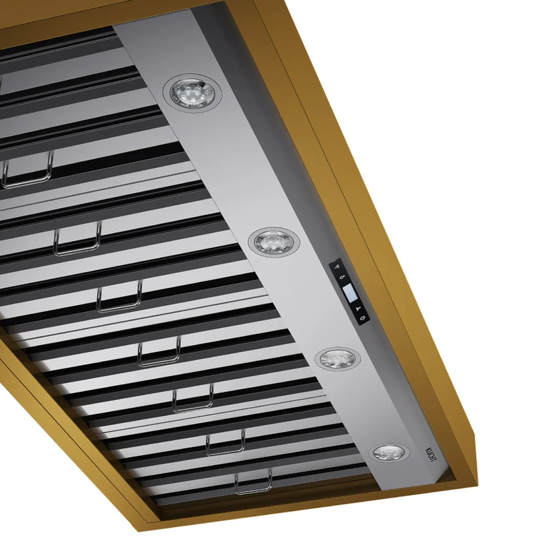 KUCHT KRH48SG 48" 900 CFM Wall Mounted Range Hood - Stainless Steel/Gold