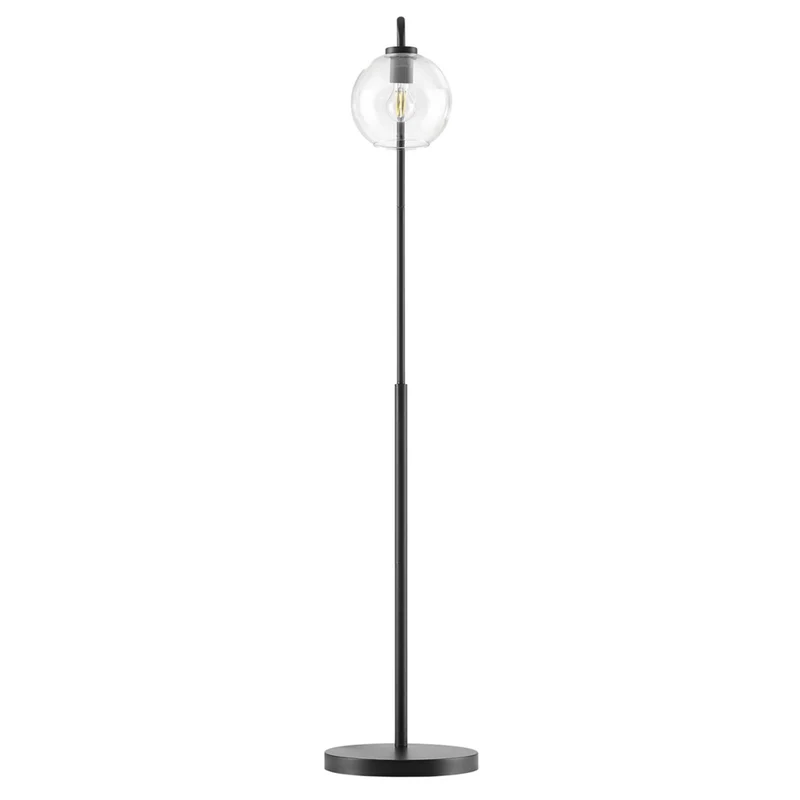 Modway Silo Glass Globe Glass and Metal Floor Lamp - Black