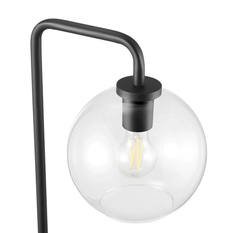 Modway Silo Glass Globe Glass and Metal Floor Lamp - Black