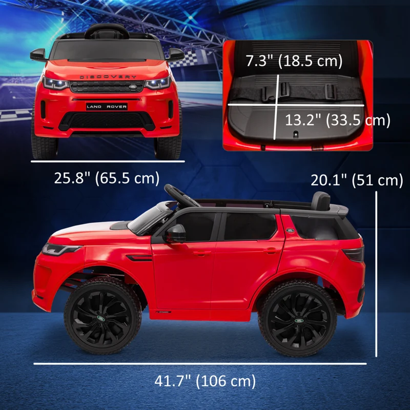 Qaba - Voiture RC électrique pour enfants Land Rover sous licence 12V - rouge
