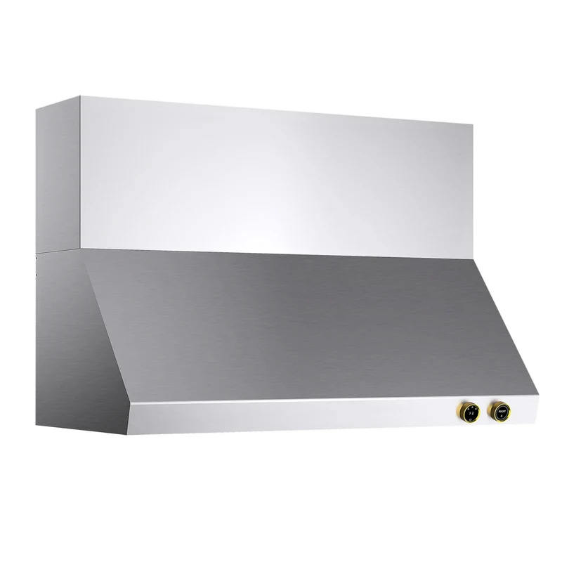 KUCHT KRH480-GL-C 48" 1200 CFM Wall Mounted Range Hood with Digital Controls - Stainless Steel/Gold