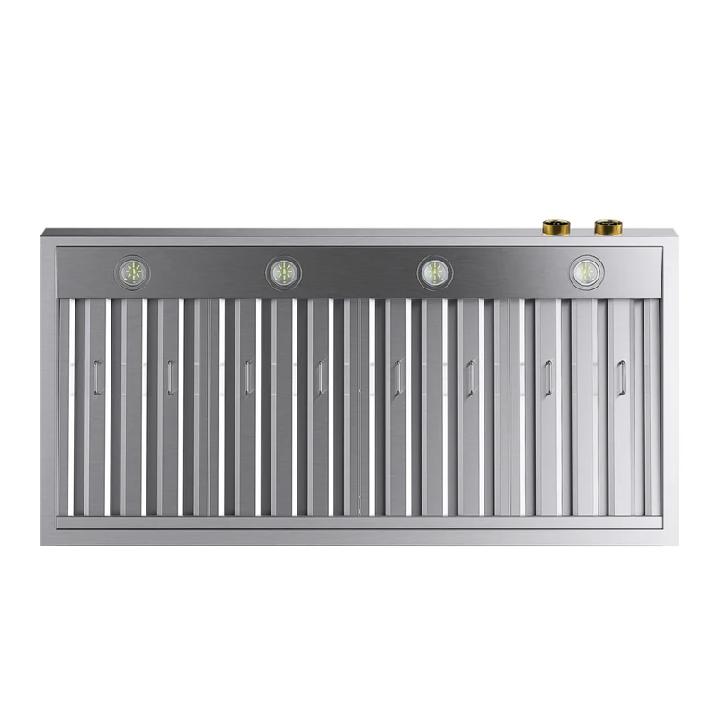 KUCHT KRH480-GL-C 48" 1200 CFM Wall Mounted Range Hood with Digital Controls - Stainless Steel/Gold