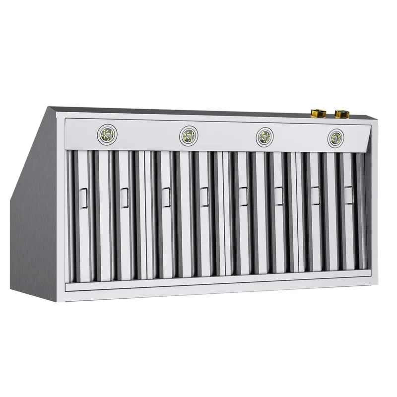 KUCHT KRH480-GL-C 48" 1200 CFM Wall Mounted Range Hood with Digital Controls - Stainless Steel/Gold