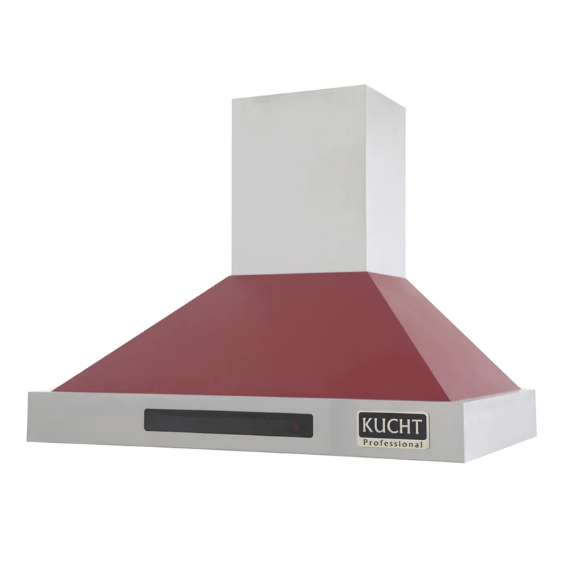 KUCHT KRH3615-R 36 po Hotte murale professionnelle - 900 CFM - Acier inoxydable/Rouge