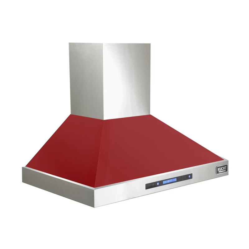 KUCHT KRH3615-R 36 po Hotte murale professionnelle - 900 CFM - Acier inoxydable/Rouge