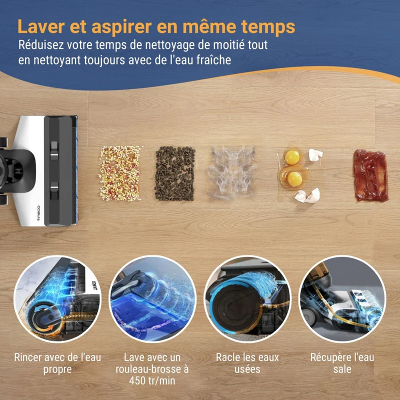 Tineco - Aspirateur vertical sans fil eau et poussière FloorWasher Pet série 5 - Noir