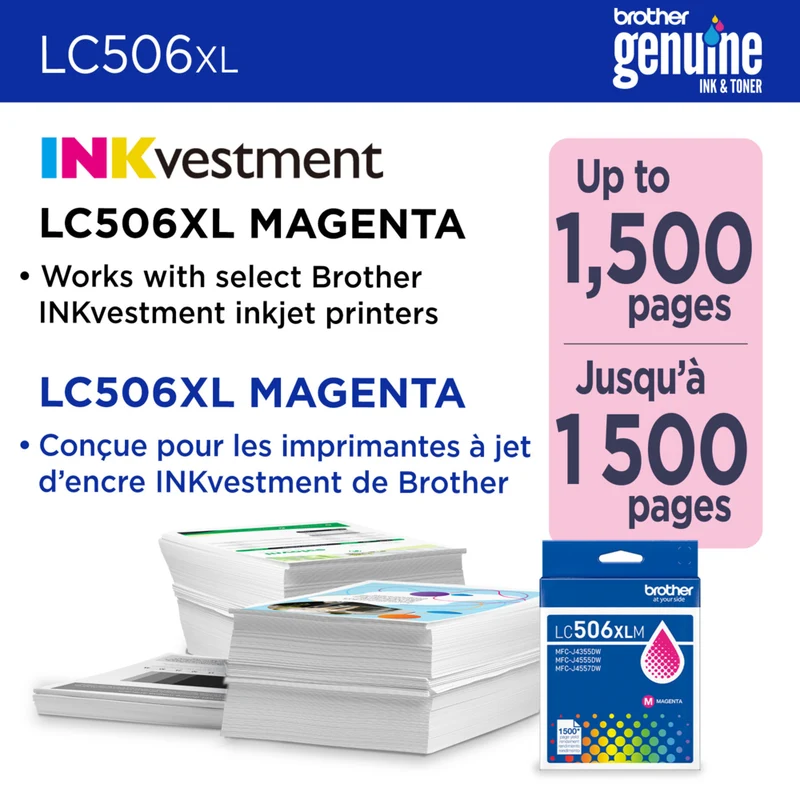Brother - LC506XLYS Cartouche d’encre jaune authentique à haut rendement