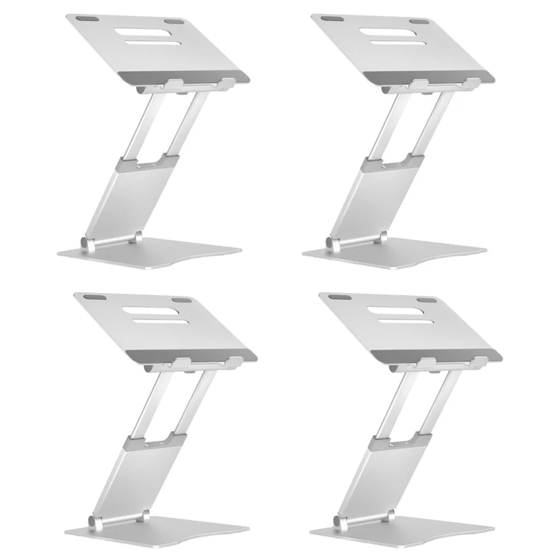 ShoppingAll Ergonomic Height Adjustable Laptop Stand Riser - Silver - 4 Pack