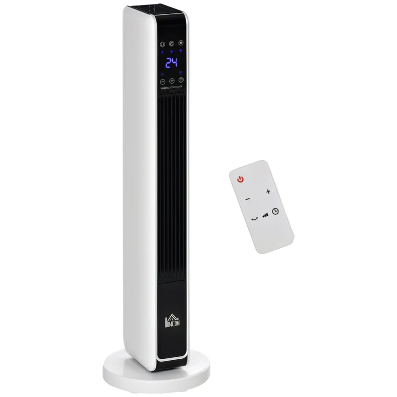 HOMCOM - Chauffage tour céramique 750 W/1500 W avec oscillation à 65 degrés