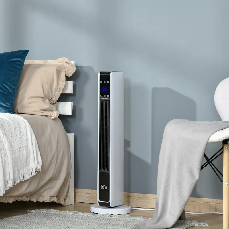 HOMCOM - Chauffage tour céramique 750 W/1500 W avec oscillation à 65 degrés