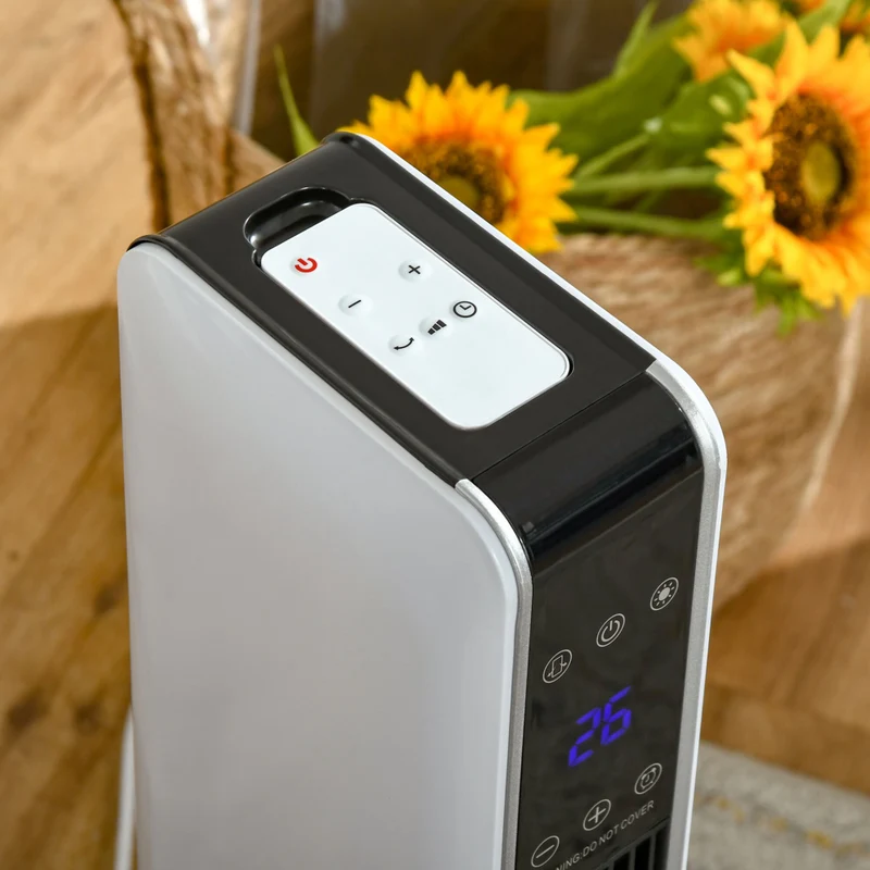 HOMCOM - Chauffage tour céramique 750 W/1500 W avec oscillation à 65 degrés