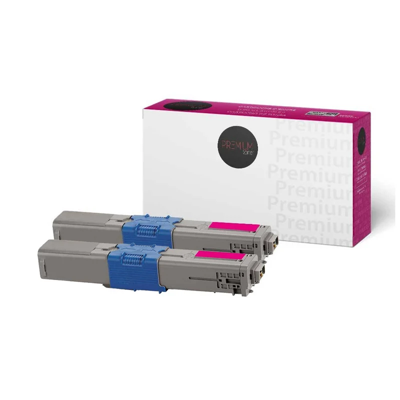 Premium Tone Okidata 44469702 Alternative Toner - Magenta - 2 Pack