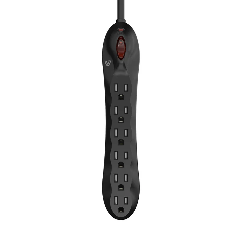 BlueDiamond - defend protecteur de surtension de 15 pieds avec 6 prises paquet de 2, noir