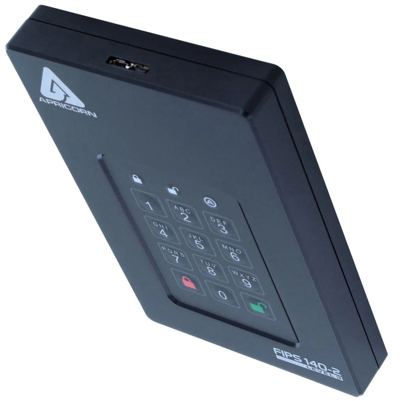 Apricorn - Aegis Fortress L3 FIPS 140-2 Niveau 3 Disque dur portable chiffré de 1 To - noir