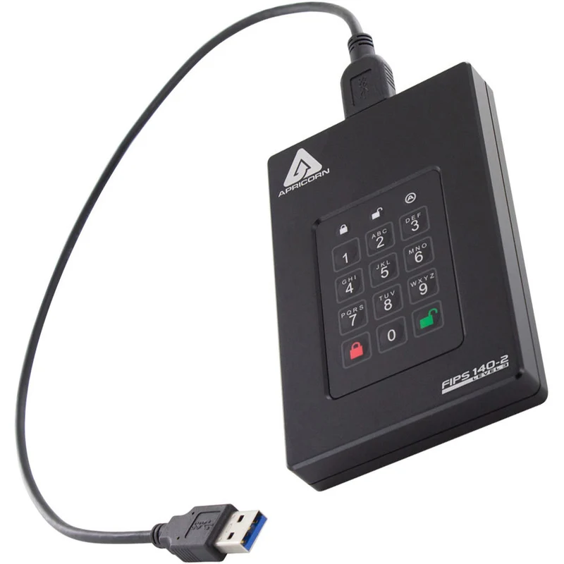 Apricorn - Aegis Fortress L3 FIPS 140-2 Niveau 3 Disque dur portable chiffré de 1 To - noir