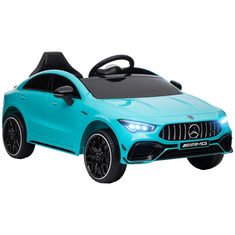 Qaba Mercedes-Benz AMG CLA 45 Licensed 12V Ride on Car - Light Blue
