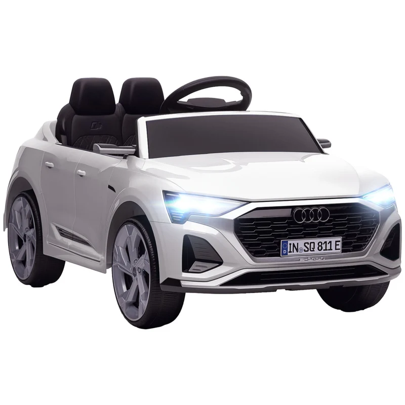 Qaba - Voiture RC électrique sous licence Audi Q8 12V pour enfants - blanc