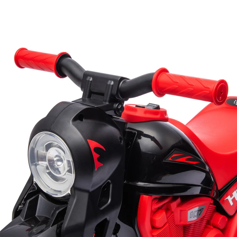 Qaba 3 Wheels 6V Kids Electric Motorcycle with LED Headlight - Black