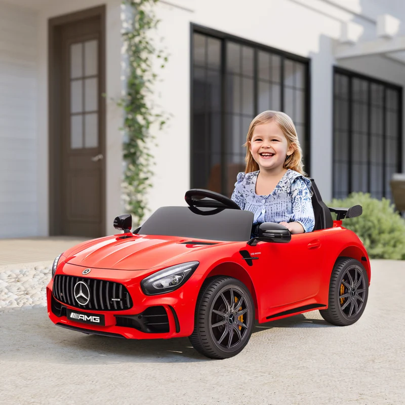 Qaba - Voiture RC électrique pour enfants sous licence Mercedes-Benz 12V - rouge
