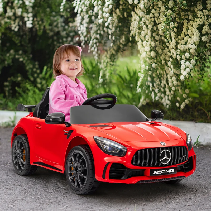 Qaba - Voiture RC électrique pour enfants sous licence Mercedes-Benz 12V - rouge