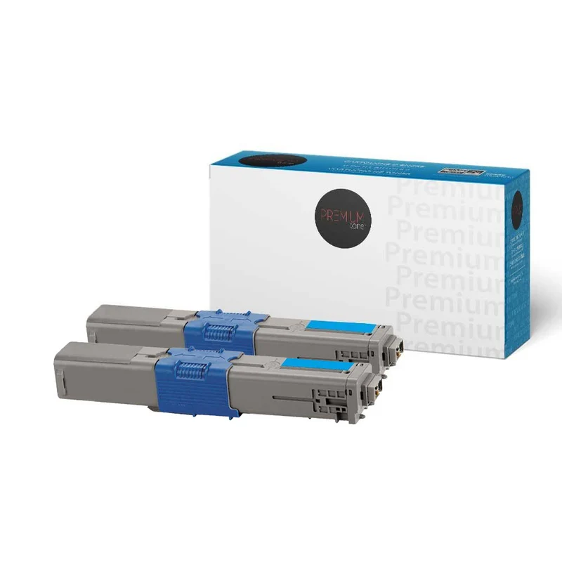 Premium Tone Okidata 44469703 Alternative Toner - Cyan - 2 Pack
