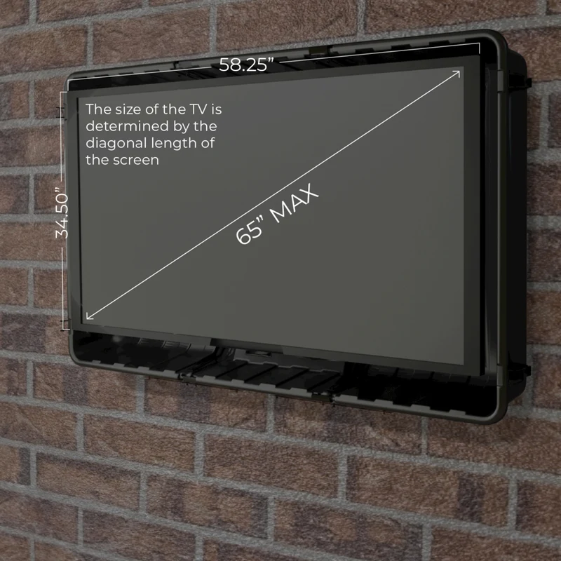 Storm Shell Outdoor Hard Shell TV Cover with a TV Wall Mount Bracket - 56"H x 65"W