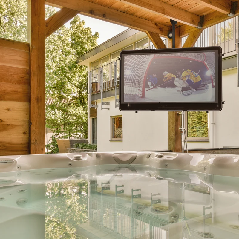 Storm Shell Outdoor Hard Shell TV Cover with a TV Wall Mount Bracket - 56"H x 65"W