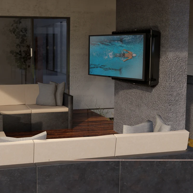 Storm Shell Outdoor Hard Shell TV Cover with a TV Wall Mount Bracket - 56"H x 65"W