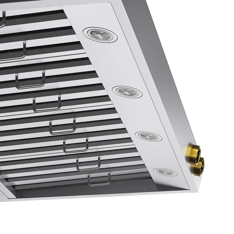 KUCHT KRH480-GL 48" 1200 CFM Under‑Cabinet Range Hood with Digital Controls - Stainless Steel/Gold