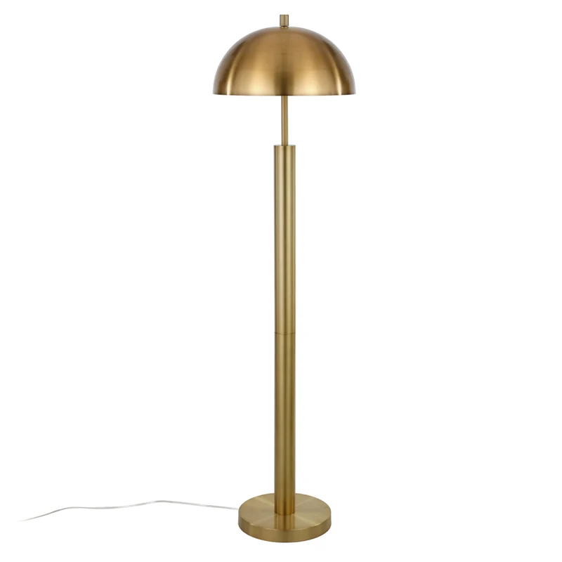 Hudson&Canal York 58" Tall Floor Lamp with Metal Shade - Brass/Brass